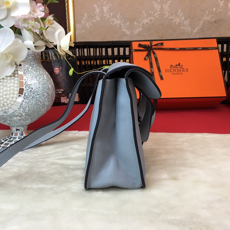 에르메스 할잔백31 린넨블루 은장 소가죽